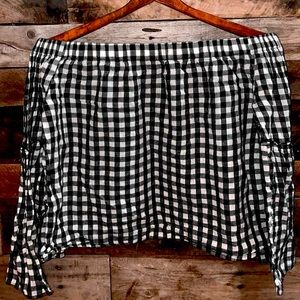 Gingham off the shoulder top